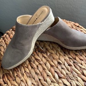 Lucky brand 2 inch slide iwedge mules